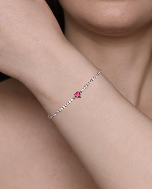 Breacciale Tennis Clara Argento Fucsia