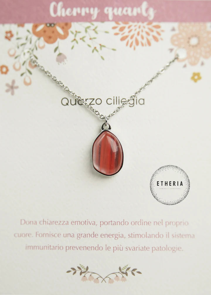 Collane Pietre dell'Anima quarzo ciliegia
