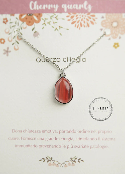 Collane Pietre dell'Anima quarzo ciliegia