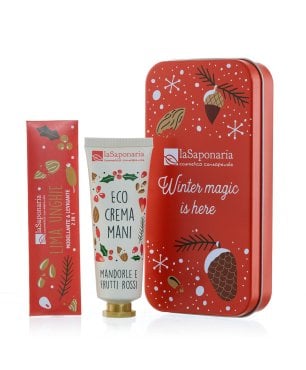 Scrigno - Crema Mani Mandorle e frutti rossi + Limetta unghie Festa