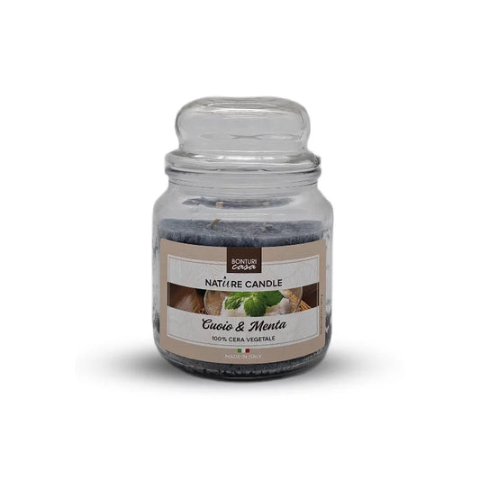 Candele Profumate cuoio e menta 380g