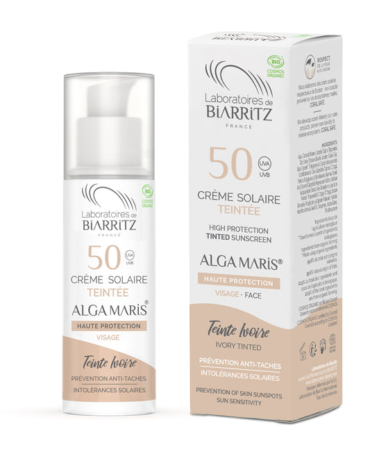 "IVORY" Organic Face Tinted Sun Cream SPF 50 - 50 ml