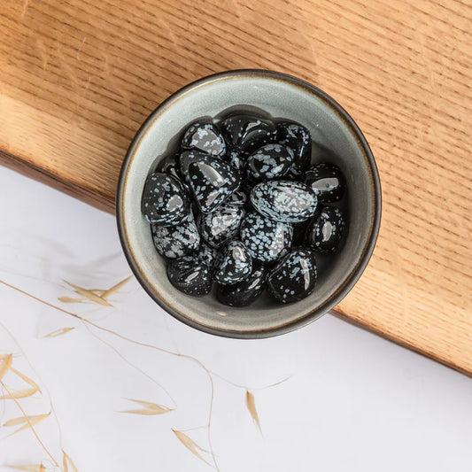 Burattato Ossidiana Fiocco di Neve