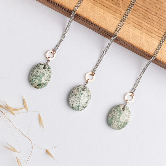 Collar de ágata musgosa del zodiaco - Edición limitada