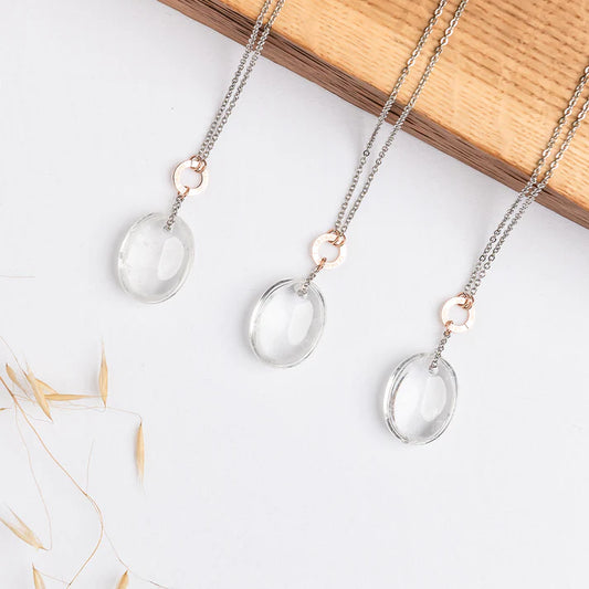 Collar de cristal de roca del zodíaco - Cáncer