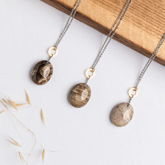 Collar de madera fósil del zodíaco - Capricornio