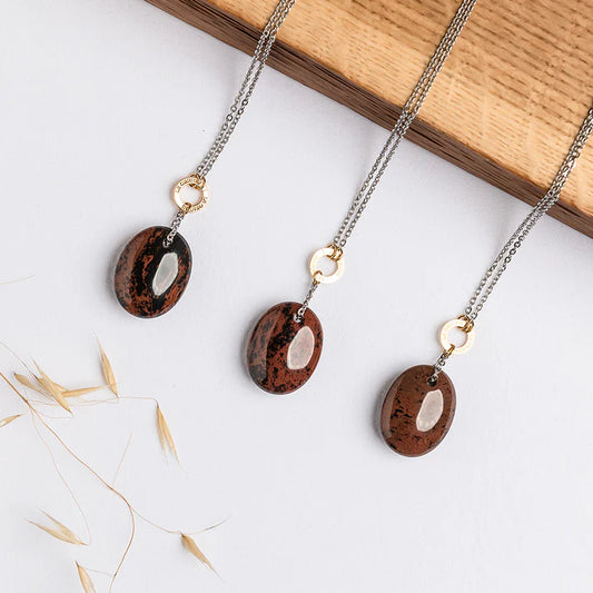 Collar del Zodíaco de Obsidiana Caoba - Edición Limitada