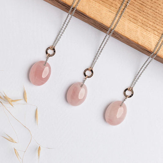 Collar del zodiaco Cuarzo Rosa - Libra