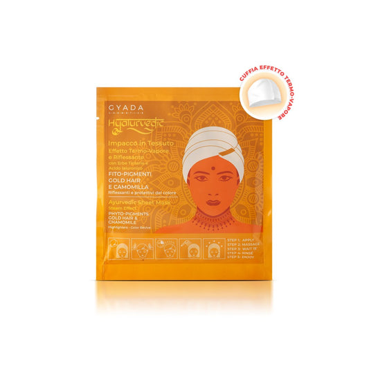 Envoltura de tela reflectante ayurvédica hialurvédica - Cabello dorado