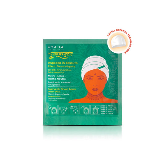 Envoltura de tela ayurvédica fortificante con hialuronato de sodio - Methi, maca y henna neutra
